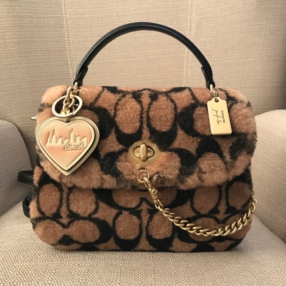 Coach Handbags - Coach X Jennifer Lopez Marlie Top Handle Satchel In Signature Shearling